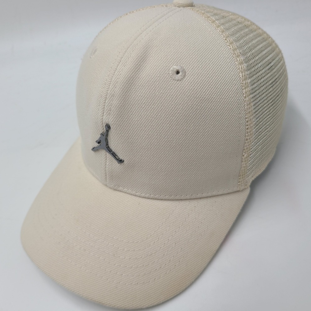 Kids Jordan Hat Snapback Trucker Mesh Beige‎ Black Air Jumpman Metal Logo Boys